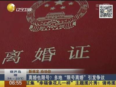 [视频]离婚也限号 多地“限号离婚”引发争议
