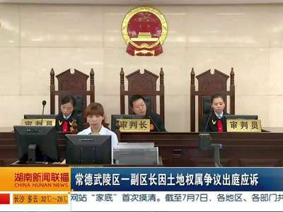 常德武陵区一副区长因土地权属争议出庭应诉