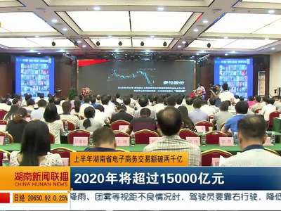 上半年湖南省电子商务交易额破两千亿：2020年将超过15000亿元