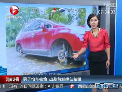 [视频]男子怕车被偷 出差前卸掉仨轱辘