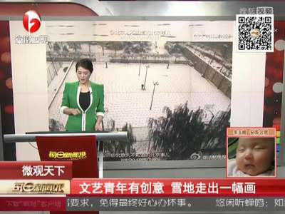 [视频]文艺青年有创意 雪地走出一副画