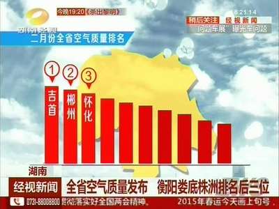 全省空气质量发布 衡阳娄底株洲排名后三位