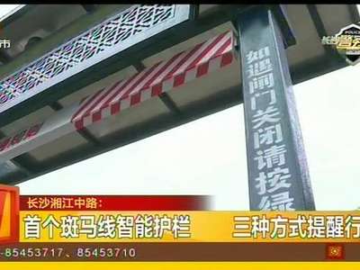 长沙湘江中路：首个斑马线智能护栏 三种方式提醒行人