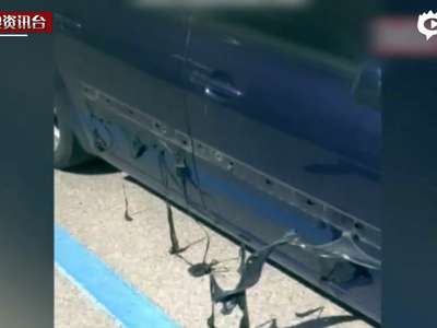 [视频]实拍意大利轿车当街熔化 欧洲热浪来袭近60度