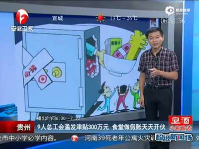 [视频]贵州：9人总工会发津贴300万 食堂做假账天天开伙