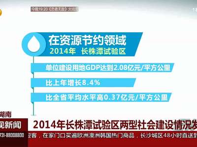 2014年长株潭试验区两型社会建设情况发布