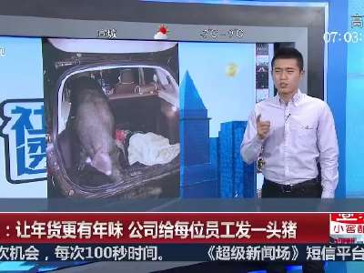 [视频]浙江：让年货更有年味 公司给每位员工发一头猪