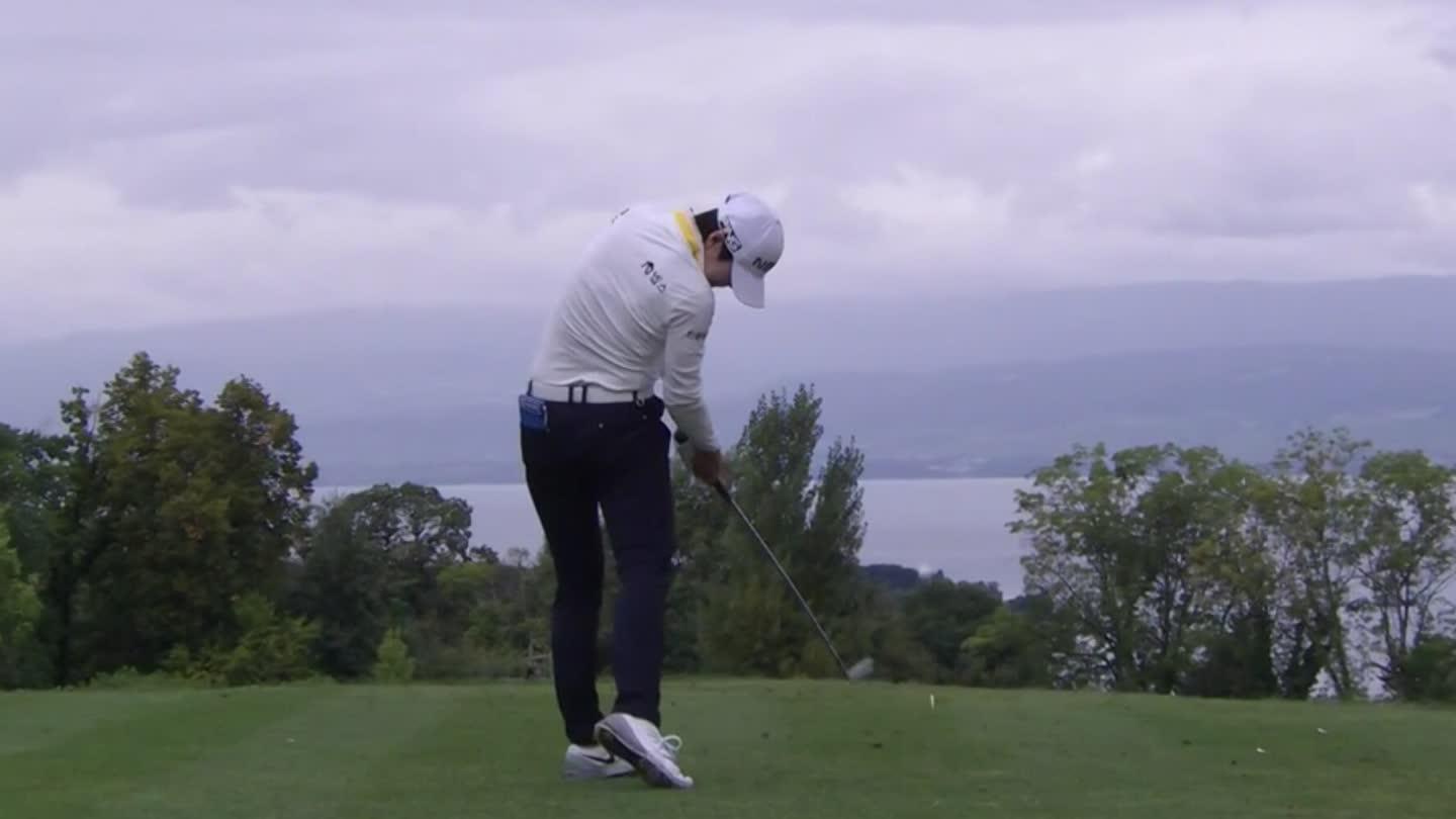 慢动作-朴城炫铁杆开球侧面挥杆超清慢放