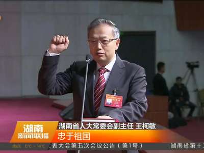 新当选的省十二届人大常委会副主任和常委会委员进行宪法宣誓