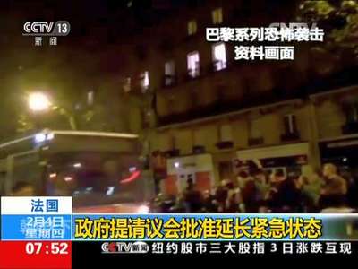 [视频]法国：政府提请议会批准延长紧急状态
