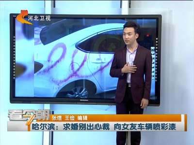 [视频]哈尔滨：求婚别出心裁 向女友车辆喷彩漆
