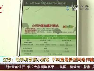 [视频]江苏：玩手机微信小游戏 不料竟是新型网络诈骗