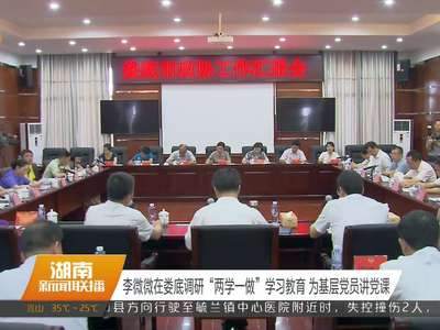 李微微在娄底调研“两学一做”学习教育 为基层党员讲党课