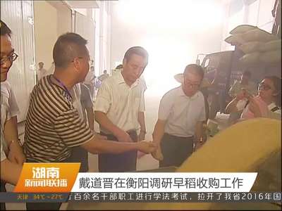 戴道晋在衡阳调研早稻收购工作