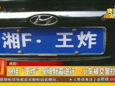 悬挂“王炸”车牌野蛮逆行 小车被交警拦停
