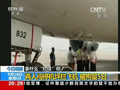 [视频]拿什么“拦住”你？ 两人闯停机坪拦飞机 被拘留5日