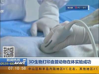 [视频]3D生物打印血管在动物身上实验成功