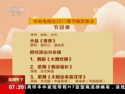 [视频]2017央视鸡年春晚：节目单公布 语言类节目创历年之最