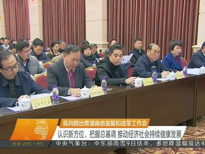 陈向群出席湖南省发展和改革工作会 认识新方位、把握总基调 推动经济社会持续健康发展