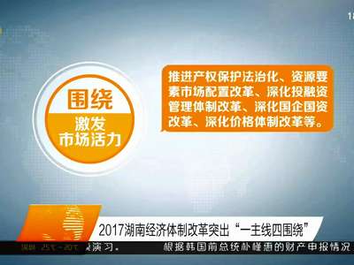 2017湖南经济体质改革突出“一主线四围绕”