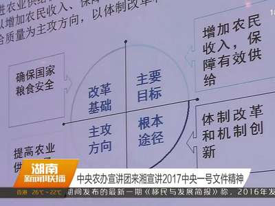 中央农办宣讲团来湘宣讲2017中央一号文件精神