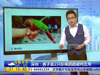 [视频]男子卖2只珍稀鹦鹉被判五年