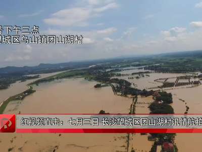 红视频直击：七月三日，长沙望城区团山湖村汛情航拍
