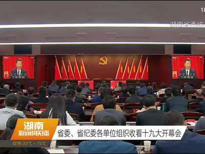 湖南省委、省纪委各单位组织收看十九大开幕会