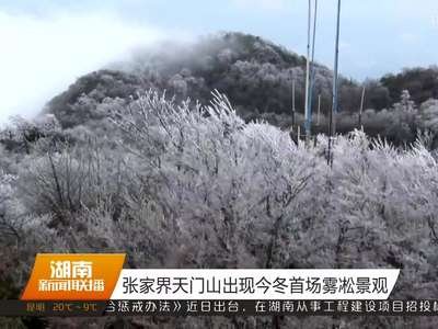 张家界天门山出现今冬首场雾凇景观