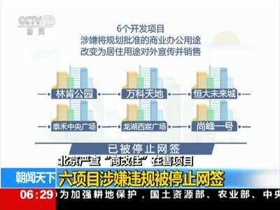 [视频]北京严查“商改住”在售项目：六项目涉嫌违规被停止网签