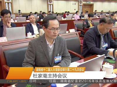 湖南省十二届人大常委会举行第二十九次会议 杜家毫主持会议