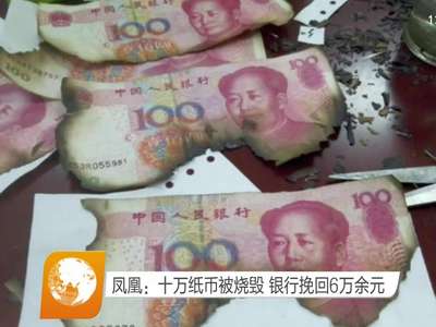 凤凰：十万纸币被烧毁 银行挽回6万余元