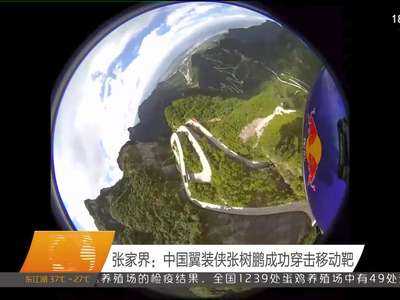 张家界：中国翼装侠张树鹏成功穿击移动靶