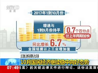 [视频]国家统计局 10月国民经济继续稳中向好态势