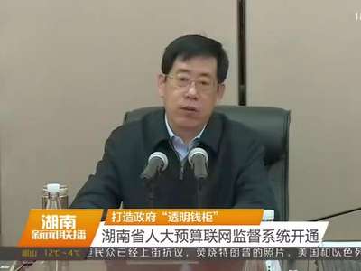 打造政府“透明钱柜” 湖南省人大预算联网监督系统开通