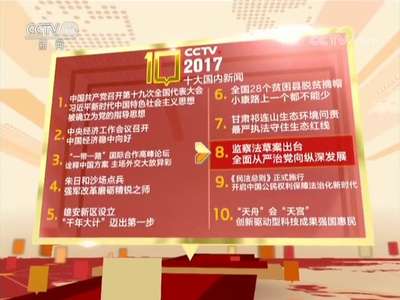 [视频]央视新闻盘点2017十大国内新闻