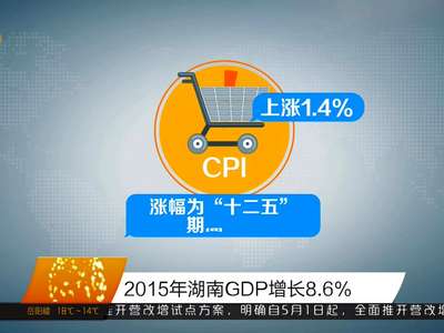 2015年湖南GDP增长8.6％