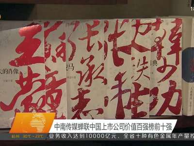 中南传媒蝉联中国上市公司价值百强榜前十强