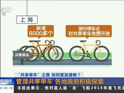 [视频]“共享单车”之路 如何更加通畅？管理共享单车 各地政府积极探索