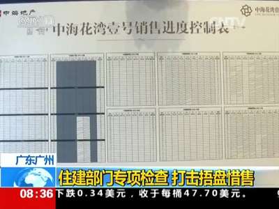 [视频]广东广州：住建部门专项检查 打击捂盘惜售