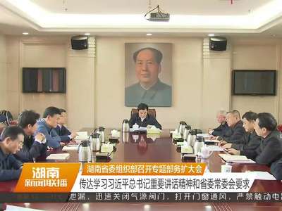 湖南省委组织部召开专题部务扩大会 传达学习习近平总书记重要讲话精神和省委常委会要求