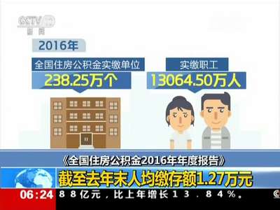 [视频]全国住房公积金2016年度报告公布