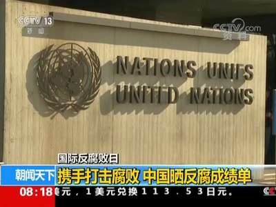 [视频]国际反腐败日 携手打击腐败 中国晒反腐成绩单