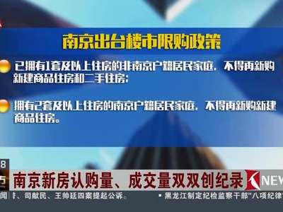 [视频]南京新房认购量、成交量双双创纪录