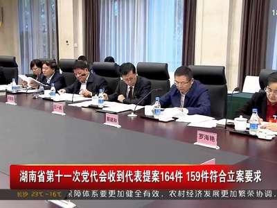 湖南省第十一次党代会收到代表提案164件 159件符合立案要求