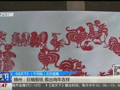 [视频]锦州：巨幅剪纸 剪出鸡年吉祥