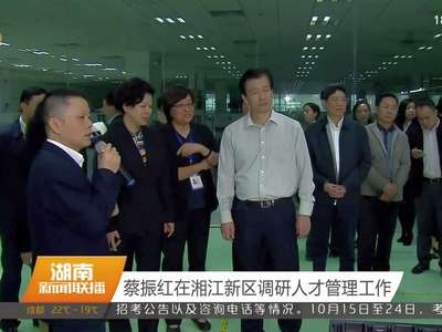蔡振红在湘江新区调研人才管理工作