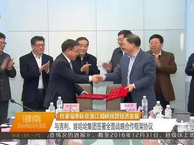 杜家毫率团在浙江考察吉利集团、娃哈哈集团 夏宝龙、车俊会见杜家毫一行