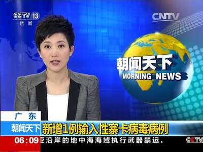 [视频]广东：新增1例输入性寨卡病毒病例