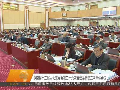 湖南省十二届人大常委会第二十六次会议举行第二次全体会议